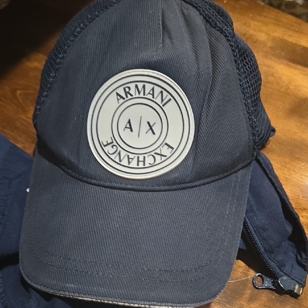 AX Armani Exchange Men's Circle Logo Mesh Baseball Hat